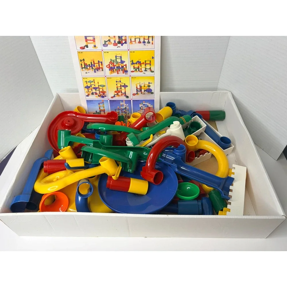 Slide-Maker Marble Run 68 Pcs 12 Marbles Construction Set Toy Club PM-815 Boxed